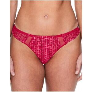 NEW LOUISA BRACQ tanga tweegy lace thong in rouge a levre